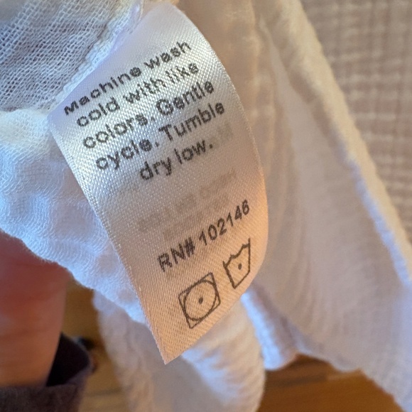 Michael Stars Monique Gauze Sleeveless Button Down, White Size Med, USA, Cotton - Picture 6 of 9